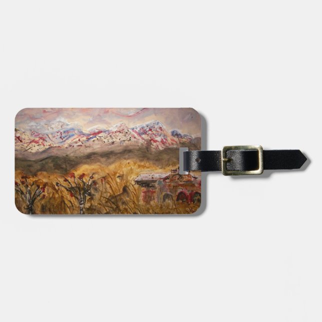 Santa Fe Snow Luggage Tag (Front Horizontal)