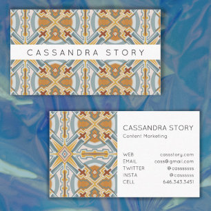 Santa Fe Tiles Earthy Boho Modern Pattern Business Card