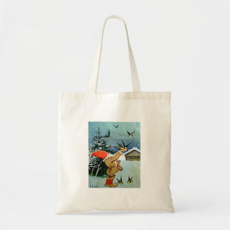 Santa feeding birds by hand Crafts & Shopping bag