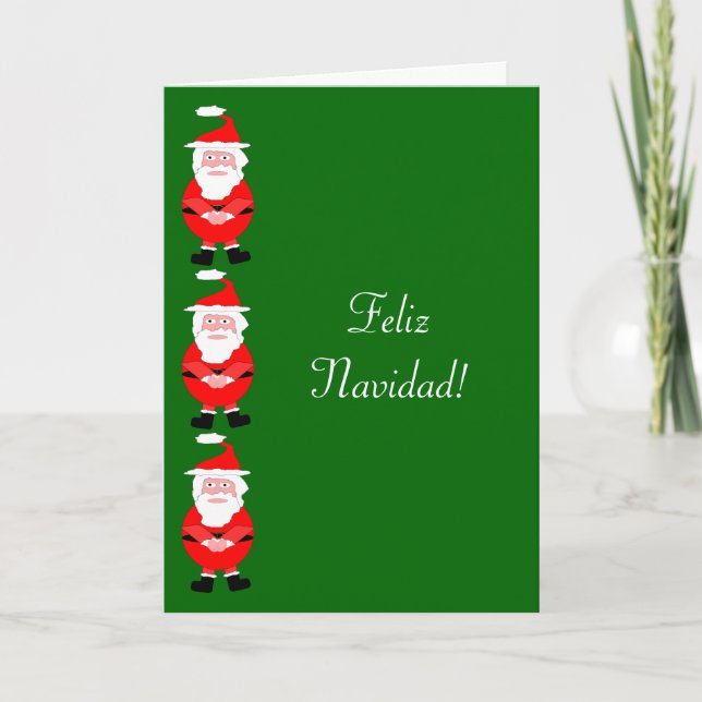Santa Feliz Navidad Spanish Christmas Card (Front)