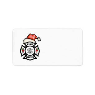 Santa Firefighter Label