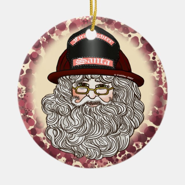 Santa Firefighter  ornament (Front)