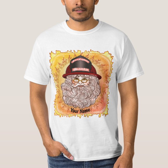 Santa Firefighter  T-Shirt (Front)
