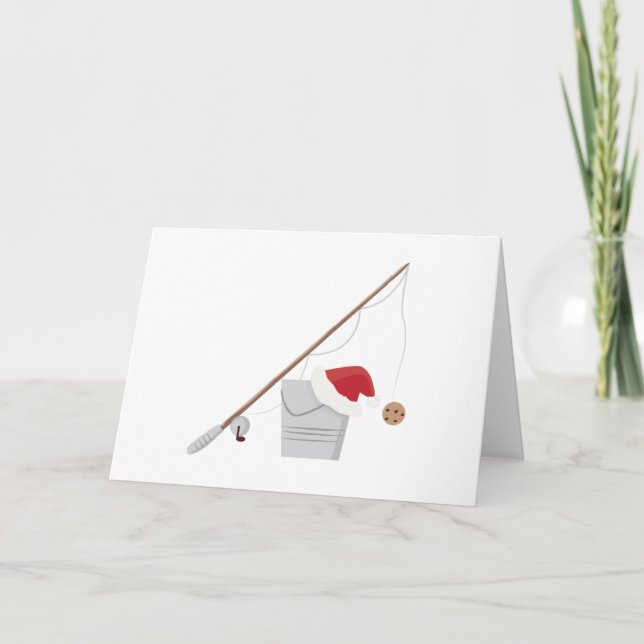 Santa Fishing Holiday Card (Front)