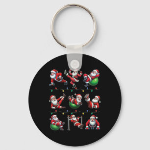 Santa Fitness Collection Gym Workout Weightlifting Key Ring