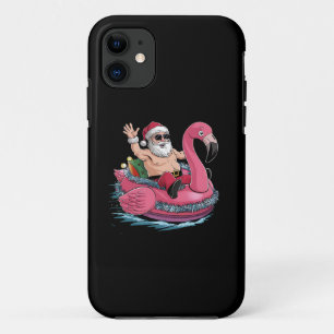 Santa Flamingo Floatie Christmas In July Summer Case-Mate iPhone Case
