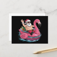 Santa Flamingo Floatie Christmas In July Summer