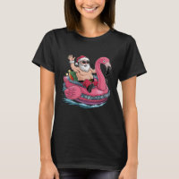 Santa Flamingo Floatie Christmas In July Summer