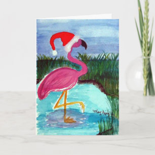 Santa Flamingo Holiday Card