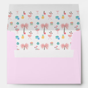 Santa Flamingo Pattern Fun Pink Tropical Christmas Envelope