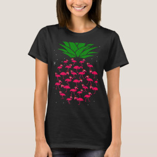 Santa Flamingo Pineapple Christmas T-Shirt