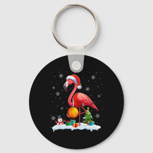 Santa Flamingo Playing Sketll Xmas Player Lover Ki Key Ring