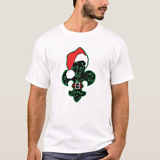 Santa Fleur de lis (2) ladies night shirt (Front)