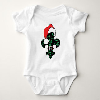 Santa Fleur de lis (green) apparel Baby Bodysuit