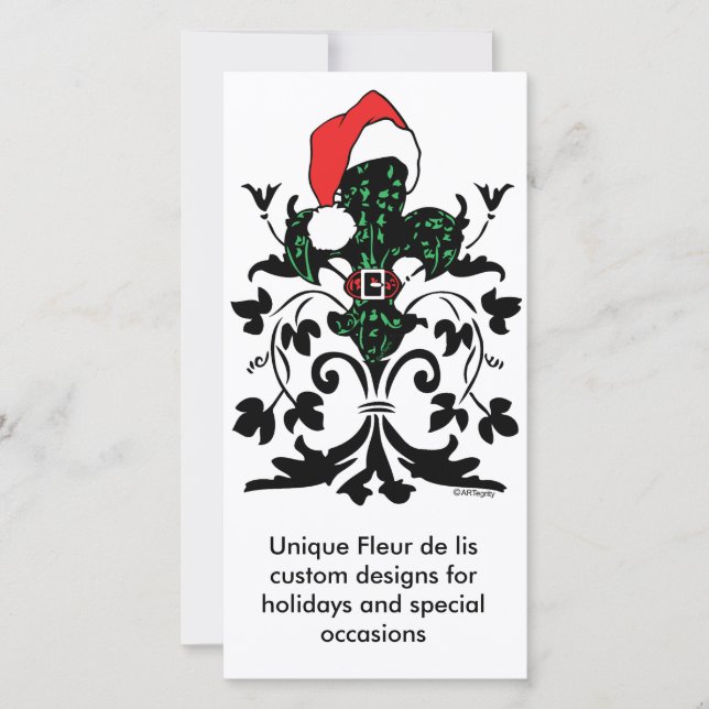 Santa Fleur de lis Holiday Card (Front)