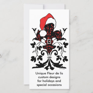 Santa Fleur de lis (red) Holiday Card