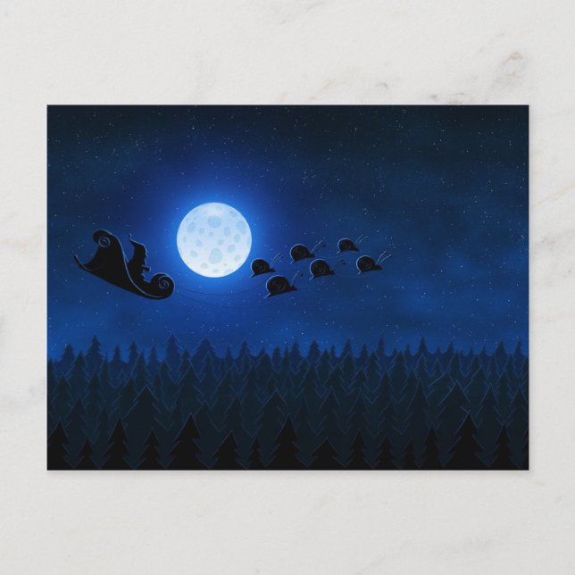 Santa Flying 1 Holiday Postcard (Front)