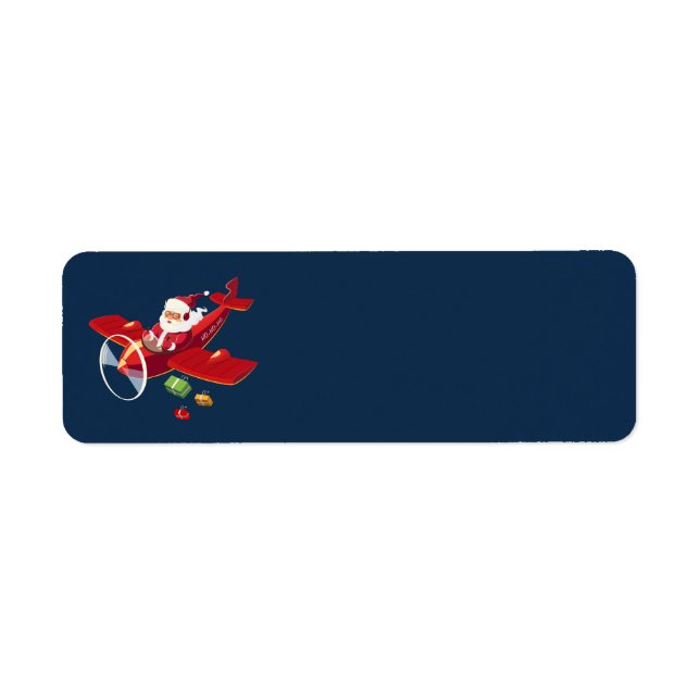 Santa Flying Aeroplane Address Labels (Front)