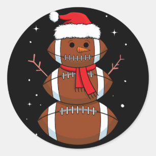 Santa Football Snowman Sports Ball Men Boys Christ Classic Round Sticker