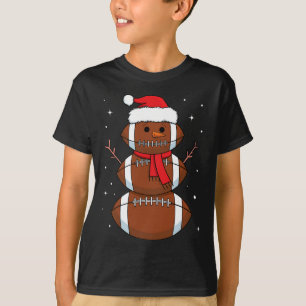 Santa Football Snowman Sports Ball Men Boys Christ T-Shirt