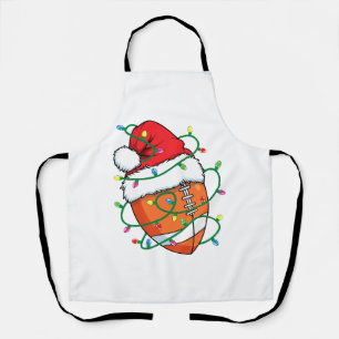 Santa Football Sports Ball Men Boys Christmas Xmas Apron