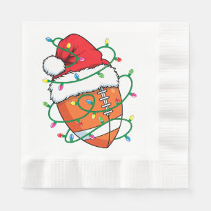 Santa Football Sports Ball Men Boys Christmas Xmas Napkin