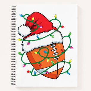 Santa Football Sports Ball Men Boys Christmas Xmas Notebook