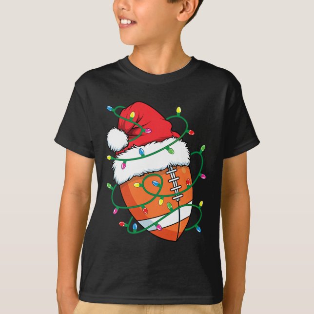 Santa Football Sports Ball Men Boys Christmas Xmas T-Shirt (Front)