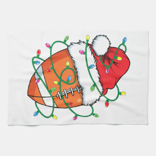 Santa Football Sports Ball Men Boys Christmas Xmas Tea Towel