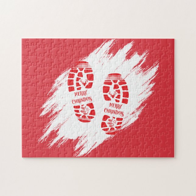 Santa Footprint Jigsaw Puzzle (Horizontal)