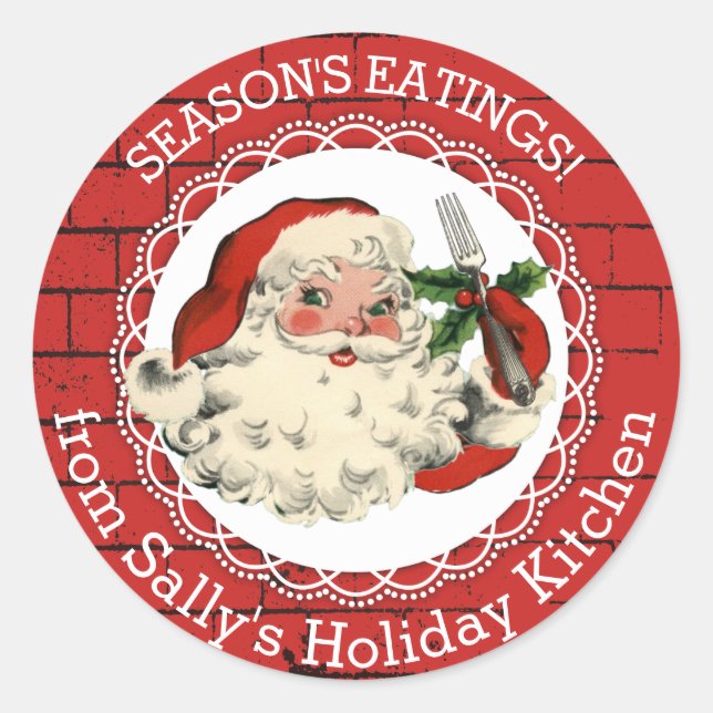 Santa fork Christmas from the kitchen of sticker (Front)