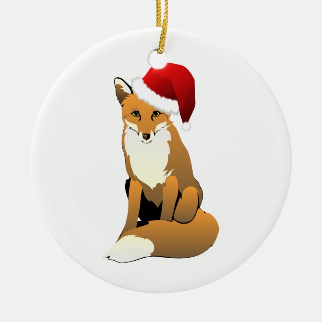 Santa Fox Christmas Ornament (Front)