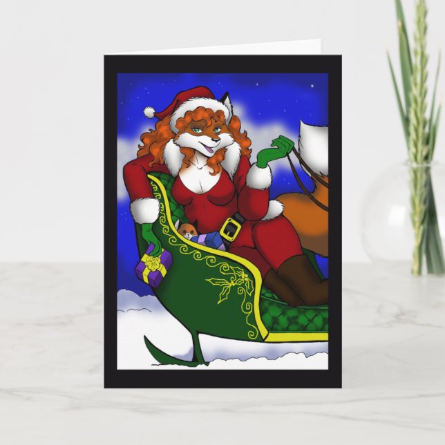 Santa Fox Greeting Card (Front)