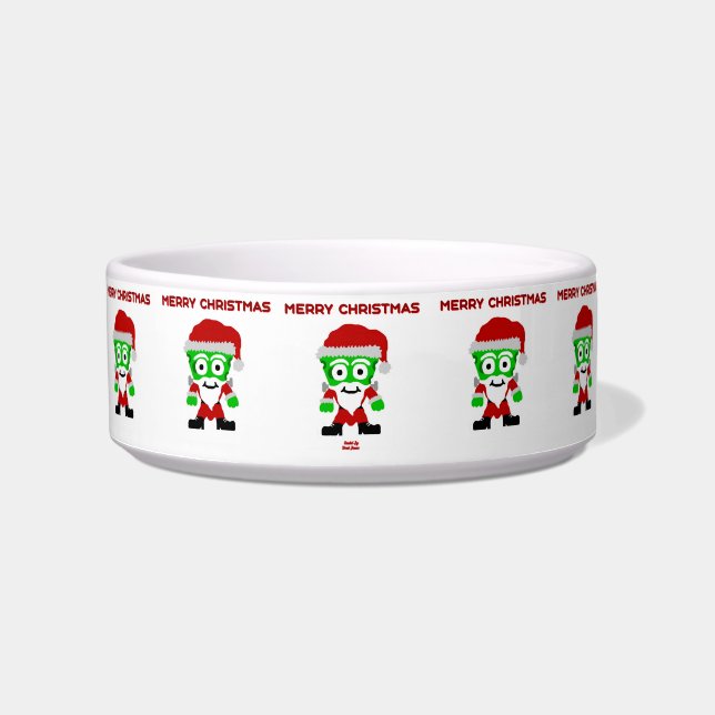 Santa FrankenCheese Pet Bowl (Front)