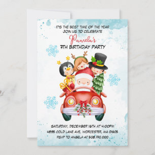 Santa & Friends Birthday Party Invitation