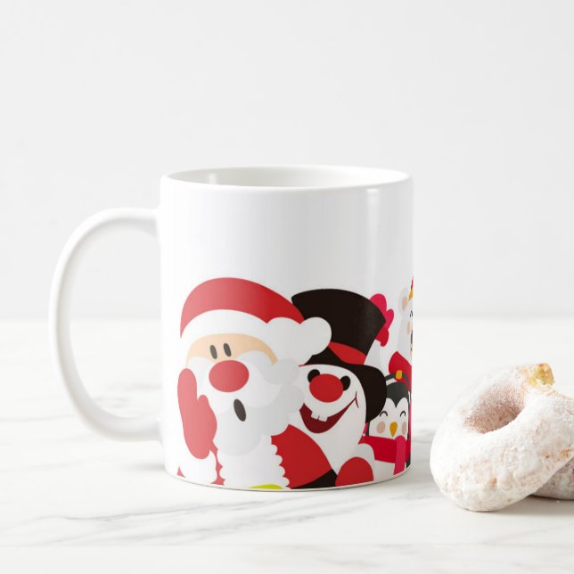 Santa & Friends Christmas Mug  (With Donut)
