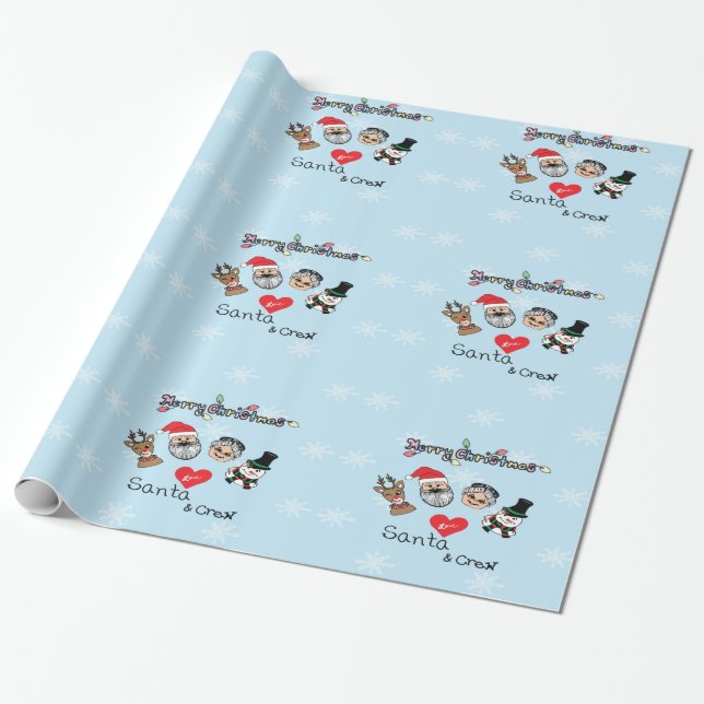 Santa & Friends Wrapping Paper (Unrolled)
