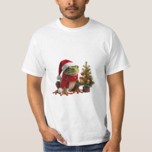 Santa Frog Christmas Design T-Shirt