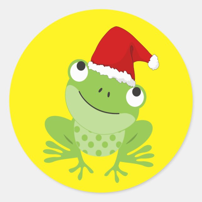 Santa Frog Classic Round Sticker (Front)