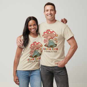 Santa Frog Mushroom Christmas Retro Groovy Holiday T-Shirt