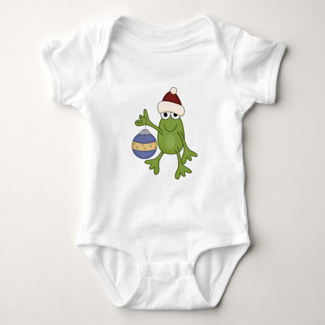 Santa Frog with Ornament Tshirts and Gifts (Front)