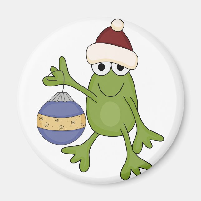 Santa Frog with Ornament Tshirts and Gifts Magnet (Front)