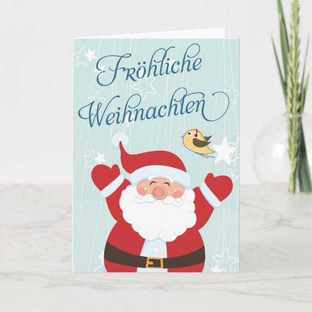 Santa Fröhliche Weihnachten Christmas Cards (Front)
