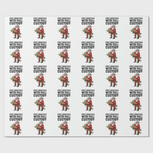 Santa Full Custody Elves Holiday Funny Christmas Wrapping Paper