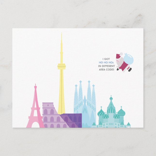 Santa Funny Pun Christmas Holiday Travel Card (Front)