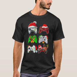 Santa Gamer Controller Gaming Christmas Boys Kids T-Shirt