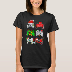 Santa Gamer Controller Gaming Christmas Boys Kids T-Shirt