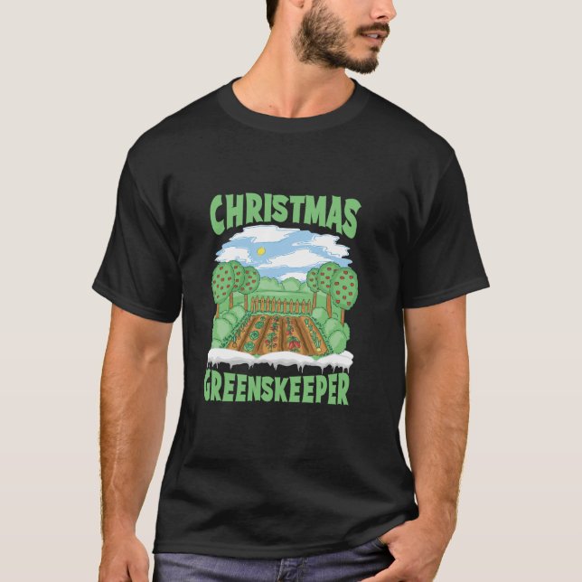 Santa Gardener Plant Landscaper Xmas Christmas Gar T-Shirt (Front)