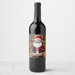 Santa Gift Bag  Wine Label