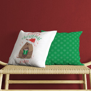Santa Gift Giving Armadillo Texas Cushion
